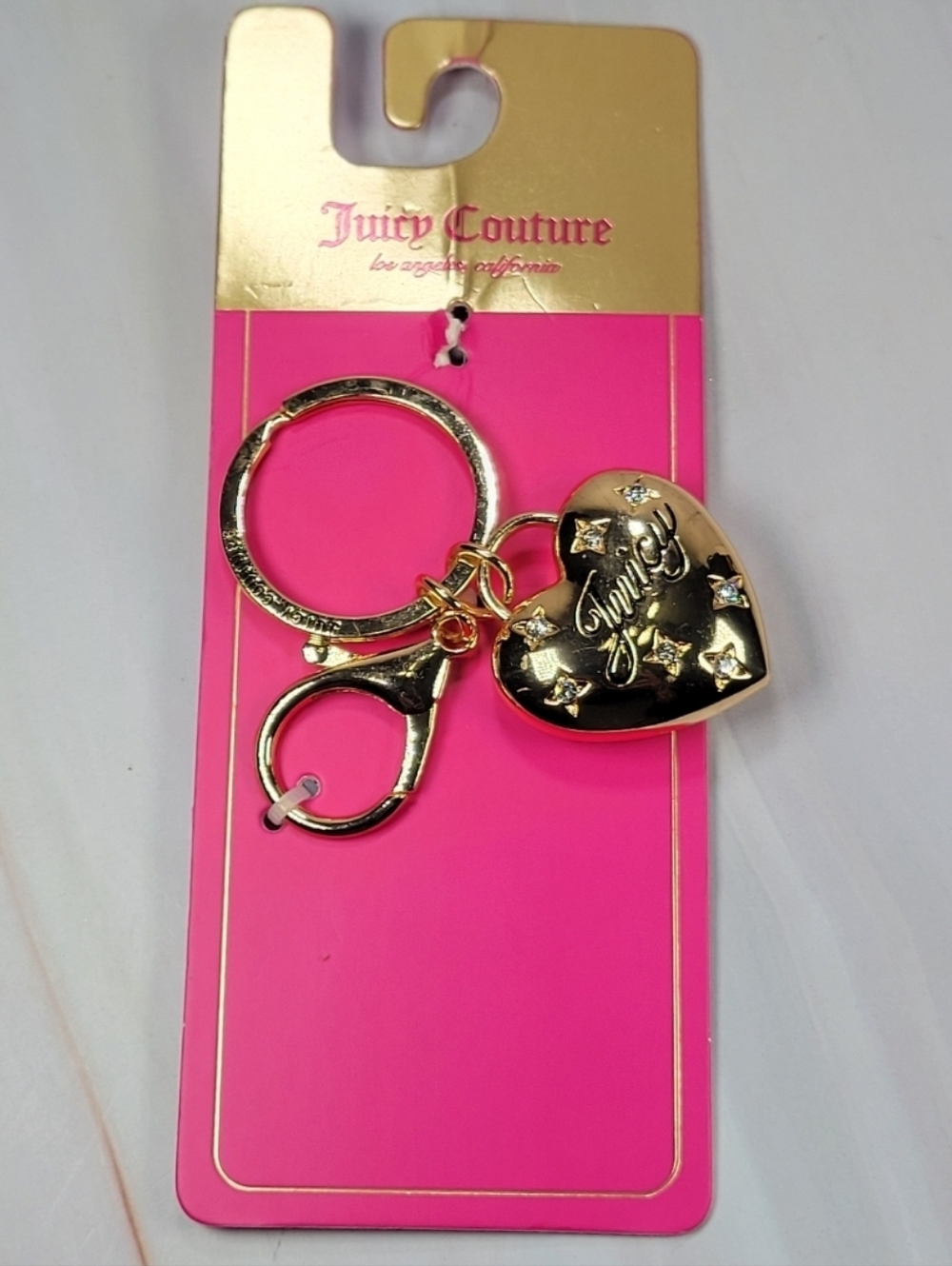Juicy Couture Heart Bag Charm Keychain NWT